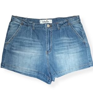 Indigo Rein Pleated Jean Shorts